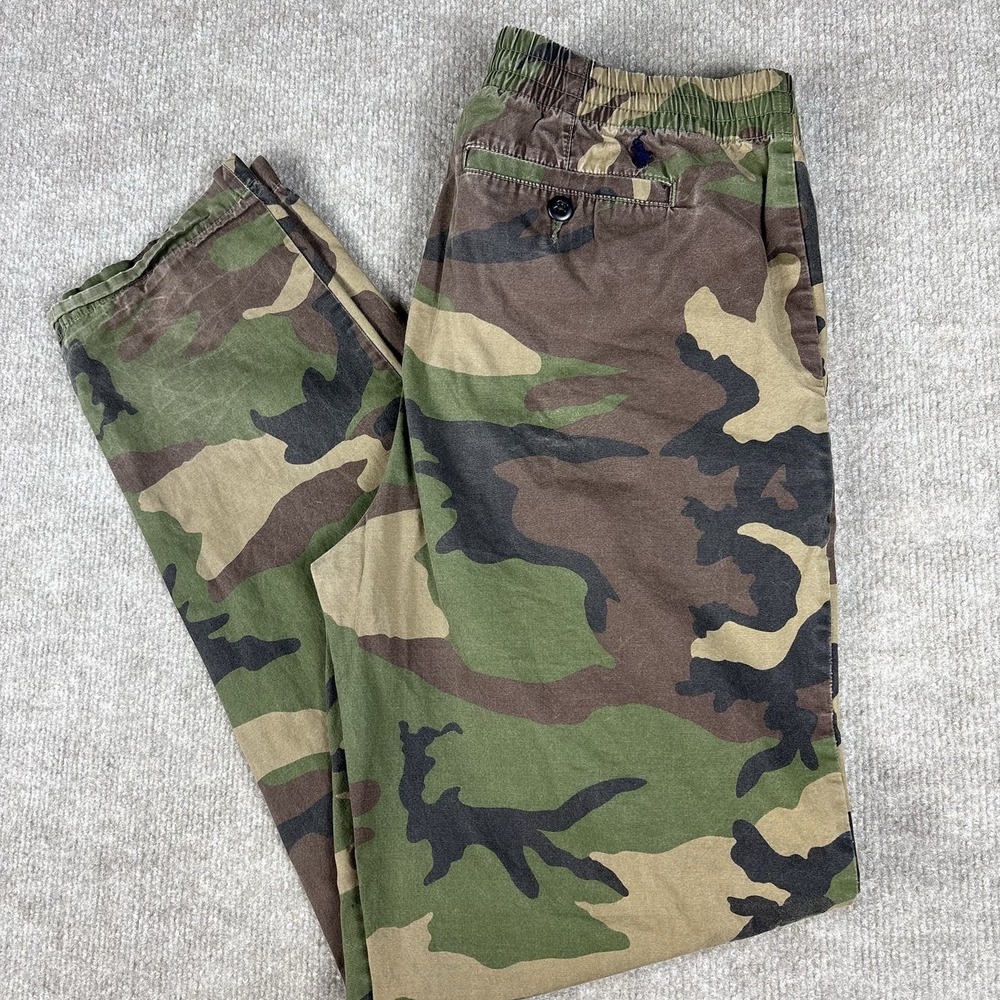 Polo Ralph Lauren Boys Size 20 Camo Pants Green Woodland Stretch Waist Chino